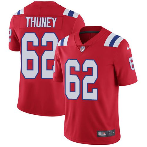 Men New England Patriots #62 Joe Thuney Nike Red Limited NFL Jersey